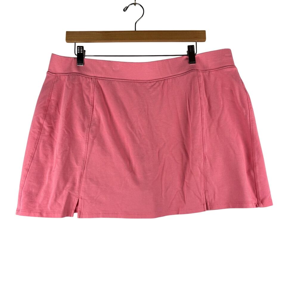 Crown & Ivy Skort Skirt Built In Shorts Women's XL Pink Preppy Athleisure Modal